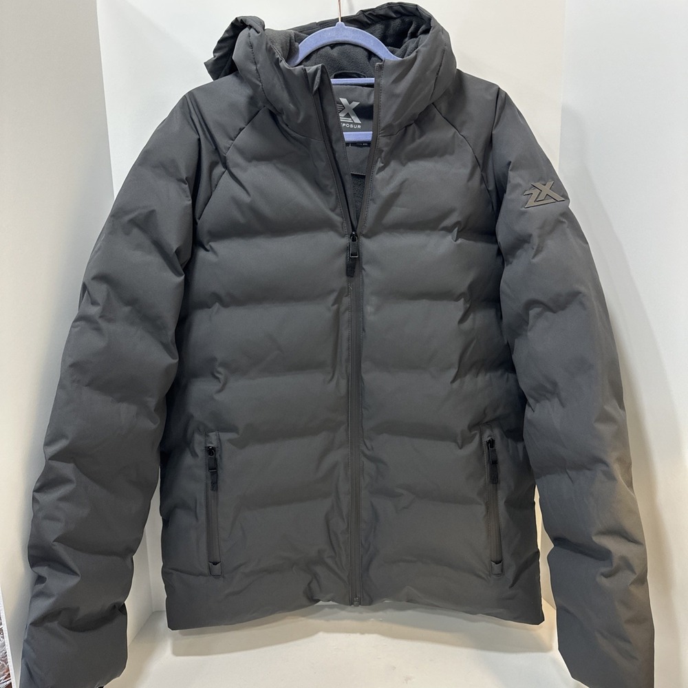 ZeroXposur Men's Outdoor Puffer Jacket Size Medium Gray Hiking Gorpcore NWT